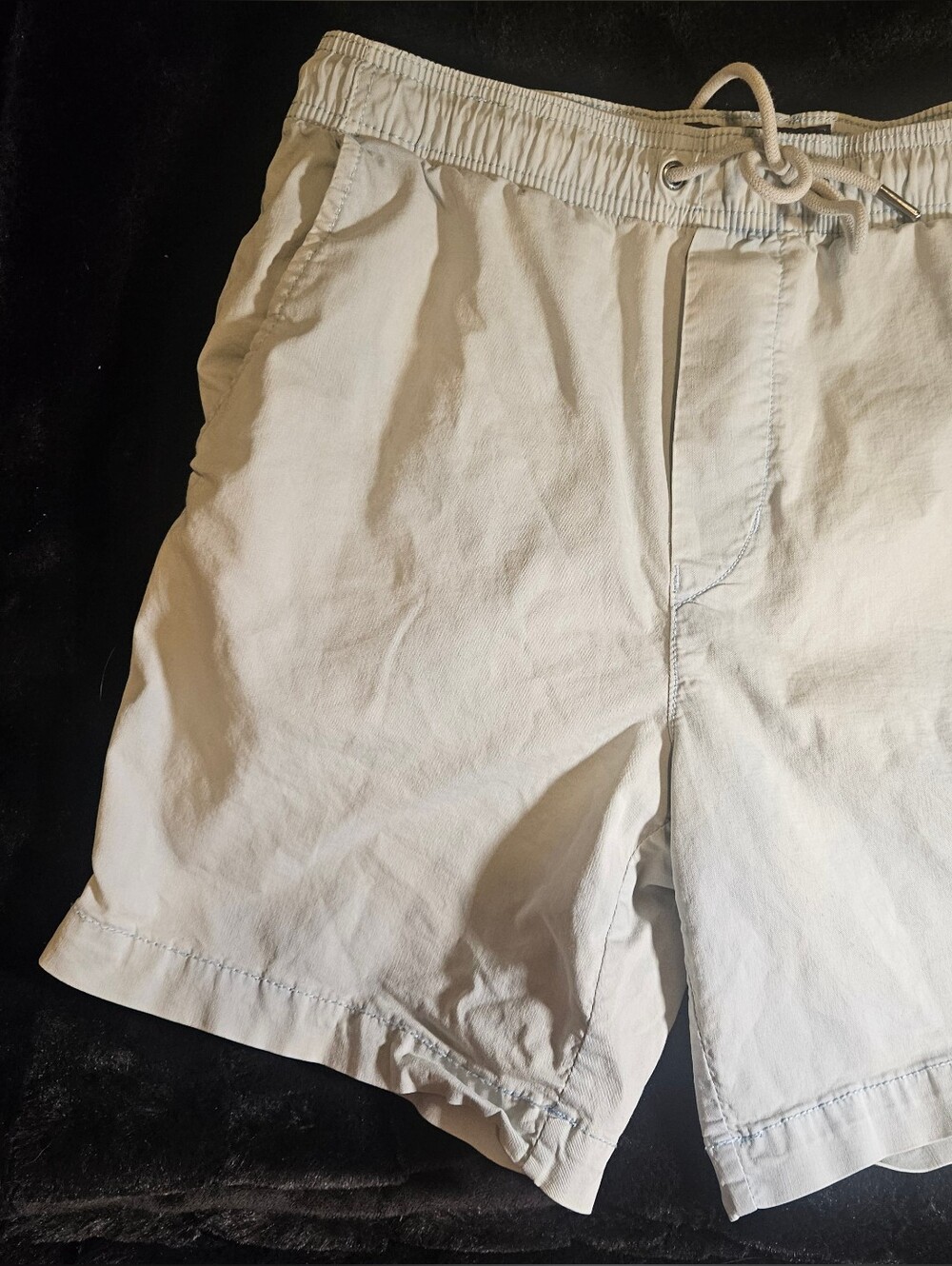 American Eagle Mens Flex XS Shorts Drawstring Elastic Light Blue Cotton Blend